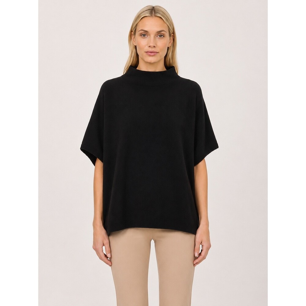 Frank & Eileen Sweater Womens One Size Audrey Funnel Neck Capelet Black Pullover